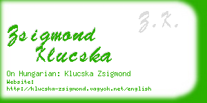 zsigmond klucska business card